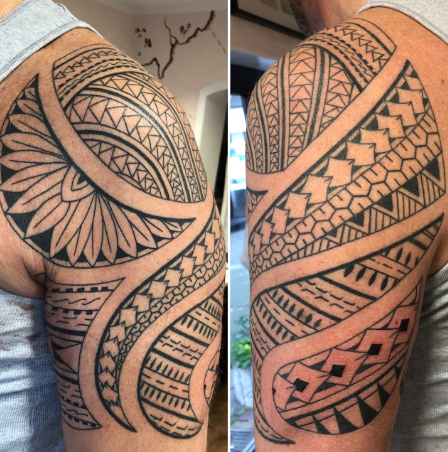 Maori Tattoo auf dem Arm, entstanden in meinem Studio in Düsseldorf